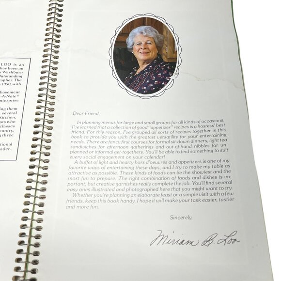 Current All-Occasion Appetizers Spiral Cookbook By Miriam B. Loo Vintage Editio - Picture 2 of 6